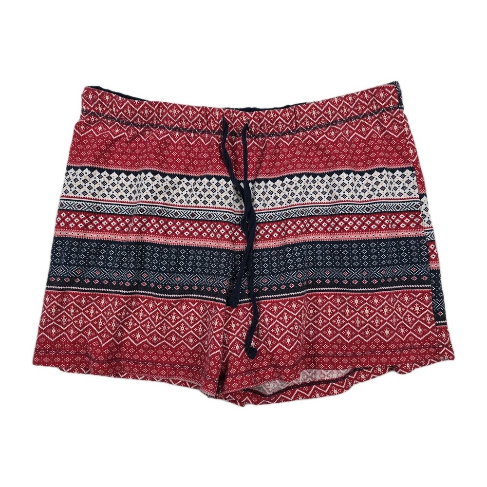 Jockey Women's Size XL Red Blue Christmas‎ Holiday Shorts Drawstring